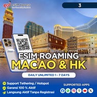 eSIM Macao & HK Daily Unlimited | eSIM Roaming Perjalanan Langsung Aktif