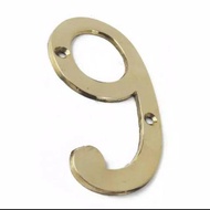 Brass home office plate letter number,/ number, home office plate number. 9