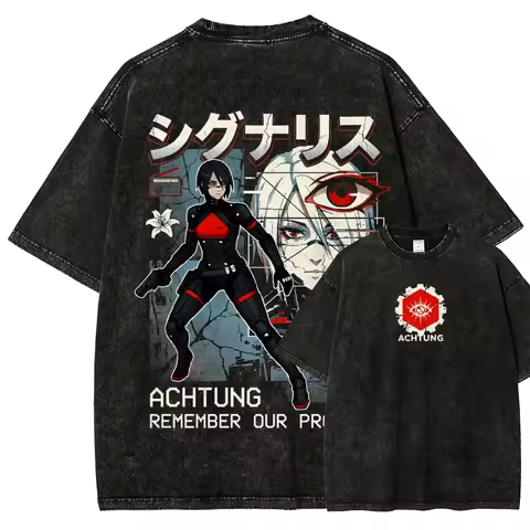 signalis Washed T-shirt 2026 New Model personality Clothes shirt Year round clothing Streetwear Tren