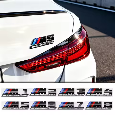 13cm 10.5cm ABS Trunk Emblem Badge For BMW M Power M1 M2 M3 Glossy Black Silver M4 M5 M6 M7 M8 Compe