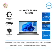 DELL DC15250 15.6" FHD Laptop (I7-1355U, 16GB D5, 1TB, INTEL, W11H, 2yrs) Silver