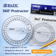 Bazic BZ-662 Transparent 360 Degree Protractor 12 cm School Angle Measuring Tool