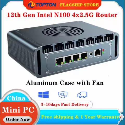 4x i226 2.5G LAN 12th Gen Intel N150 Firewall Router Aluminum with Fan Celeron N5105 J4125 pfSense P