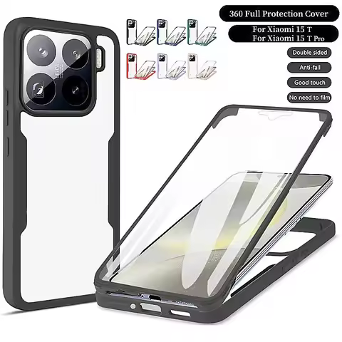 3IN1 360° Screen Protector Transparent HD Case For Xiaomi 15T Pro 14T POCO M7 4G M7 Pro 5G F7 Ultra 