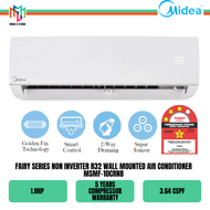 Midea MSMF-10CRN8 Fairy Series Non Inverter R32 Wall Mounted Air Conditioner Air Cond 1.0 HP Smart Control 3 Star Rating MSMF10CRN8 Penghawa Dingin