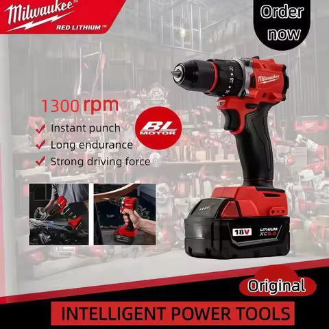 Milwaukee Brushless 150N.m Impact Drill Cordless Electric Drill 20+3 Torque Small Drill Hammer Multi