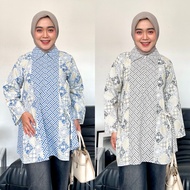 KEMEJA kiara BLOUSE batik top long sleeveWanita - batik blouse - batik shirt - work top Wanita - wed