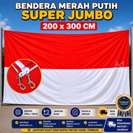 MERAH Indonesian Red and White Flag PREMIUM JUMBO 2 x 3 METERS Thick Strong Drill Material 17 August