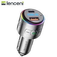 LENCENT เครื่องส่งสัญญาณบลูทูธ5.3 FMอะแดปเตอร์รถยนต์บลูทูธโลหะทั้งตัวพร้อม PD 20W & ที่ชาร์จความเร็ว