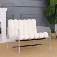 亚克力沙发简约现代轻奢别墅样板房设计师款休闲透明水晶沙发躺椅