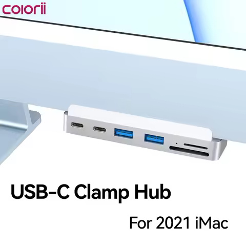 Colorii USB C Clamp Hub Type-c for 2021 iMac with USB C USB 3.0 Micro/SD Card Reader 4K HD Docking S