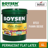 Boysen Color Series Permacoat Flat Latex Pawn Beige B722 Acrylic Latex Paint - 4L