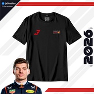 JeStudios Tshirt F1 Max Verstappen 3 T-Shirt Formula 1 T Shirt Lelaki