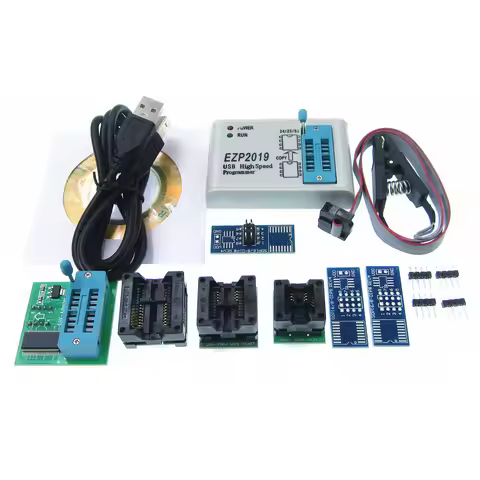 2019 High Speed USB Programmer EZP2019 with 6 Sockets Support 24 25 26 93 EEPROM 25 flash bios chip 