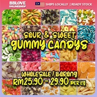 Wholesale borong 1KG Soft gummy Gula Jelly borong Sour gummy, MIX ,Manis, Candy viral, 软糖酸甜糖