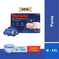 [Bundle of 2] Huggies Naturemade Overnite Pants Diapers M58 / L44 / XL38 / XXL26 - All Night Protect