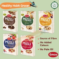 EMCO Crunchy Muesli (375g) | Choco & Hazelnuts | Hazelnut | Tropical Fruits | Blueberry | Strawberry