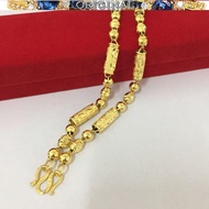 916gold Hollow Men's Necklace 916golden Car Flower Plum Pattern Bamboo Cylindrical Necklace in stock