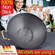 💥100% non-sticky💥 Korean Honeycomb Wok Non-Stick Wok Honeycomb Pan Kuali Sarang Lebah Tidak Melekat 