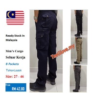( Grandino ) Good Quality Men Cargo Pants / Seluar Kerja Lelaki Pocket Panjang / 7 Pocket / Worker P