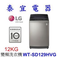 【本月特價】LG 樂金 WT-SD129HVG 12KG 變頻洗衣機【另有WT-VDN15M】