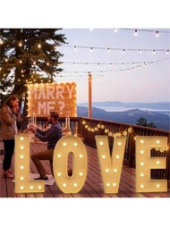 1套LOVE字母形LED燈招牌，婚禮/訂婚/情人節裝飾夜燈，派對/節日/慶典裝飾