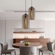 Bedside Chandelier Transparent American Single Bar Counterside Glass Chandelier Nordic Simple loft U
