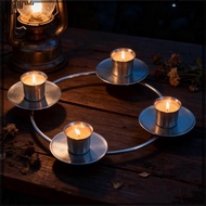[Hatel] Taper Candle Holder Christmas Advent Wreath Ring, Home Decor Advent Ring Candle Holder for F
