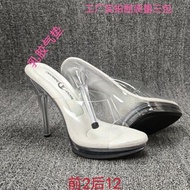 前2后12羊絨布乳膠氣墊模特走秀健美標準超性感比基尼水晶高跟鞋