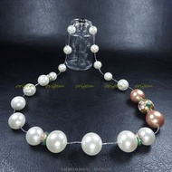 珍珠林~14mm珍珠串鍊~南洋深海硨磲貝珍珠(白、澄金色)搭配景泰藍#947+2