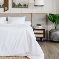 IndoLinen - Flat Sheet Plain White Sheet 100% Cotton TC 200