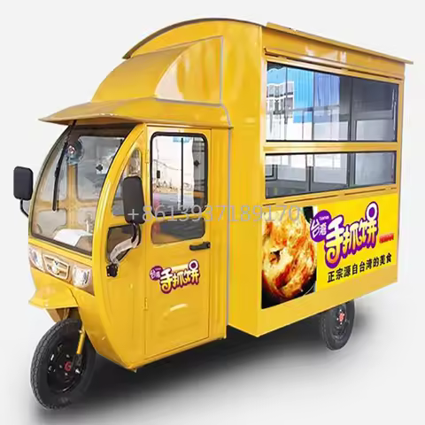 Electric Tricycle Food Cart Street Vending Carts Mobile Breakfast Snack Food Truck Trailer 3 Wheels