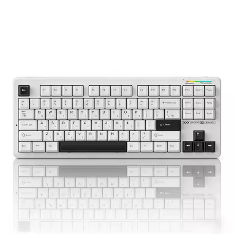 AULA×LINGBAO K87 Wireless Keyboard Korean Letters Gasket-Mounted PBT Keycaps Macro Software LEOBOG S