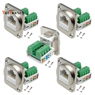 RJ45/8P8C Panel Mount Connector D-Type RJ45 Female Solderless Terminal