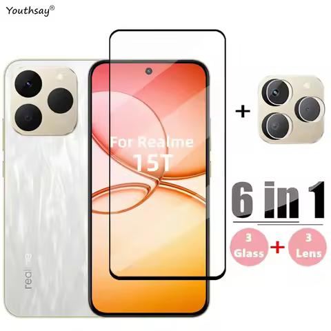 Full Cover Tempered Glass For Realme 15T Glass Realme 15T Screen Protector Protective Phone Lens Fil