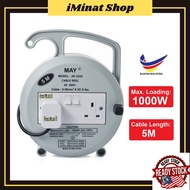 🇲🇾iMinat🇲🇾 5 Meter Wire Extension 1 to 2 Plug Selamat Extension Cable Reel with 2 Gang Socket 5 MAY3322