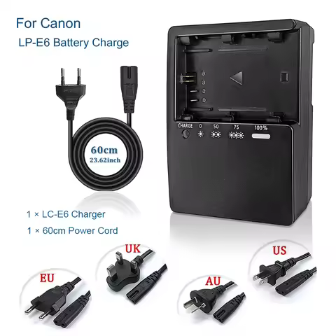 LC-E6E LC-E6 Charger For Canon LP-E6 LP-E6N Battery EOS 70D 60D 5D Mark III 5D Mark 6D 6D MARK II 60