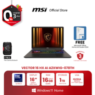 MSI NOTEBOOK VECTOR 16 HX AI A2XWIG-078TH | 16" QHD+ | Intel Core Ultra 9 | NVIDIA GeForce RTX 5080 