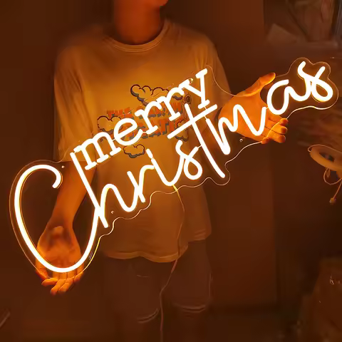 Merry Christmas Neon Sign for Christmas Decoration 30x11 inches Large LED Dimmable Acrylic Neon Ligh