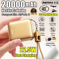 [CCC Certificate] REMAX FCP-9 22.5W Super Mini Fast Charging Power Bank 10000mAh & 20000mAh Aluminum