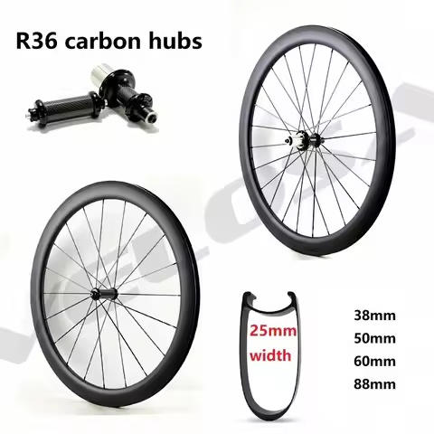 R36 carbon hubs 700C road bike Carbon Wheels 38mm 50mm 60mm 88mm Tubular Clincher,25mm width U sharp