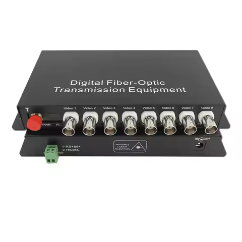 8-Channel Fiber Optical Digital coaxial to video fiber converter for CCTV Camera
