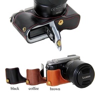 PU Leather Camera Bag Half Case Cover For Panasonic Lumix DMC-GX80 DMC-GX85 GX80 GX85 Camera Half Body Set