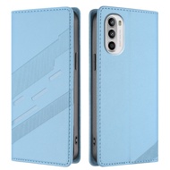 Slim Leather Case for Motorola Moto G52/Moto G82/Moto G71s Flip Wallet Cover with Card Holder Magnet
