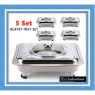 5 set 35x27 BUFFET TRAY SET / SERVING TRAY /FOOD PAN KENDURI SET CATERING