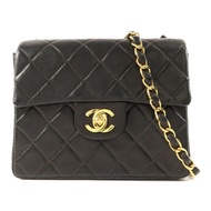 CHANEL 羊皮皮革Vintage Classic Mini Square 17金扣鏈帶肩背袋