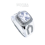 FOR HIM SERIES | SILVERA 925 Silver Ring Rings Cincin Perak ~ Stunning Cubic Stone Men Ring, 925 Sil