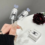 3-piece set black spider charger cover 20W charging head 18W fast charging head charger protection c