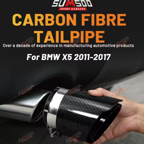 1PCS Intel 86mm BMW X5 F15 E70 X6 F16 Exhaust Tail Pipe Glossy Carbon Tail End black Stainless Steel