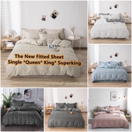 【Fitted Set】Fashio Cadar Bedsheet  Set 3IN1/4IN1 Bedding Set Bed Cover Fitted BedSheet Pillowcase Single/Queen/King Size